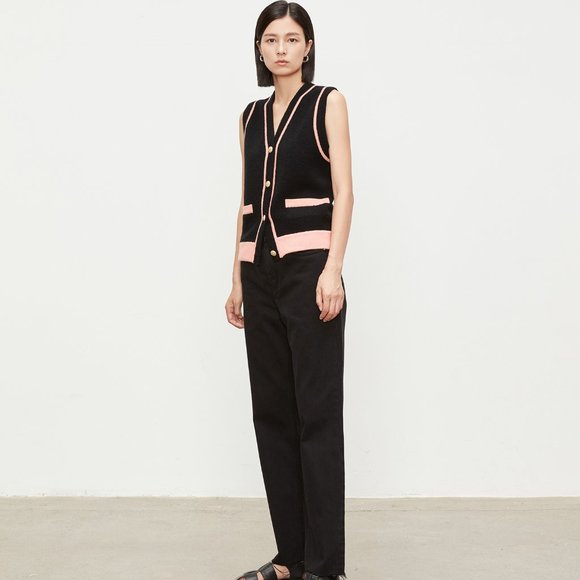 CHICJOC Women Wool and Cashmere Blended Vest with Contrasting colors siz… - Picture 4 of 11